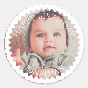 Adesivo O feliz aniversario personalizado adiciona sua