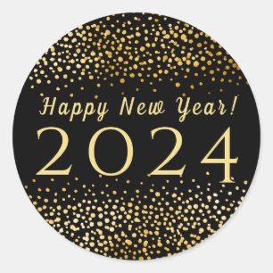 Adesivo O feliz ano novo Dourado 2019 dos confetes do