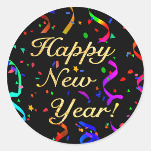 Adesivo O "feliz ano novo! "etiquetas