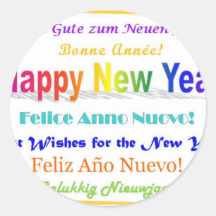 Adesivo O feliz ano novo - multilingue