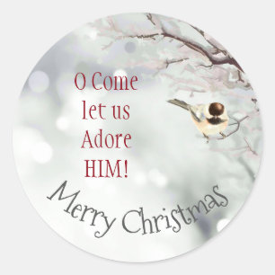 Adesivo O Feliz Natal que O vem deixou-nos Adore o pássar