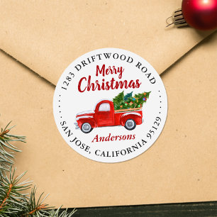Adesivo O Feliz Natal transportam e o endereço das árvor