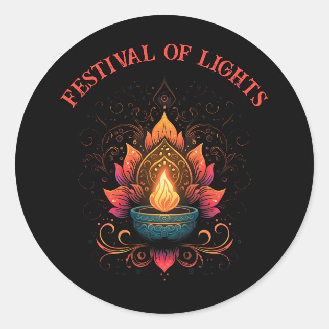 Adesivo O Festival de Luzes Diwali Hindu Celebração (Frente)