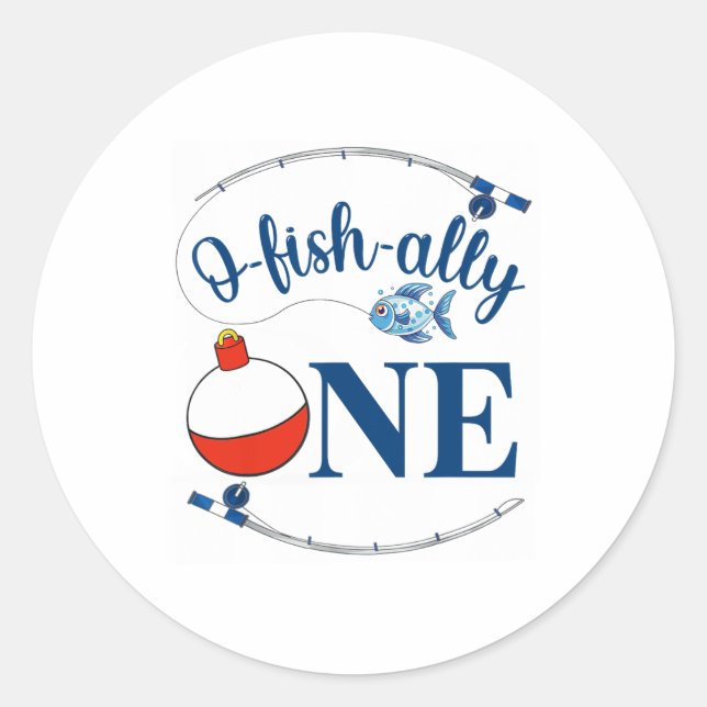 Adesivo O-fish-ally One Fishing Boy First Birthday Ofishal (Frente)