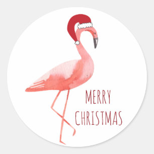 Adesivo O flamingo Santa, engraçado Natal.