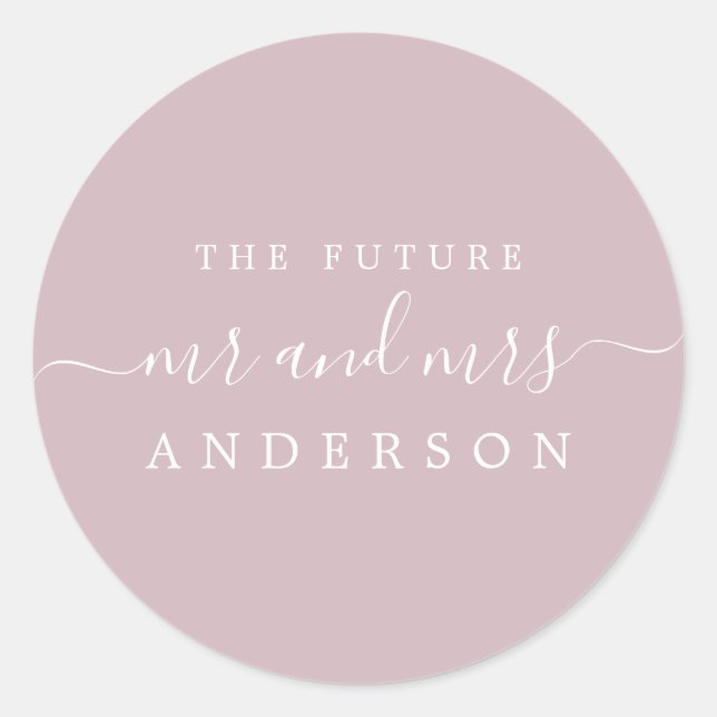 Adesivo O Futuro Chic Script Sr. Pastel Purple Wedding (Frente)