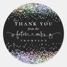 Adesivo O Futuro da Glitter Senhora Chá de panela Obrigado