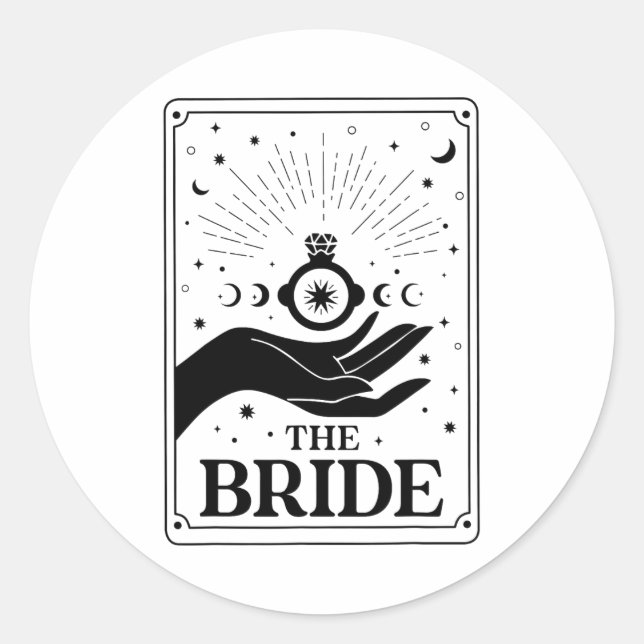 Adesivo O Futuro da Noiva Tarot Gothic Bridal Party Bac (Frente)