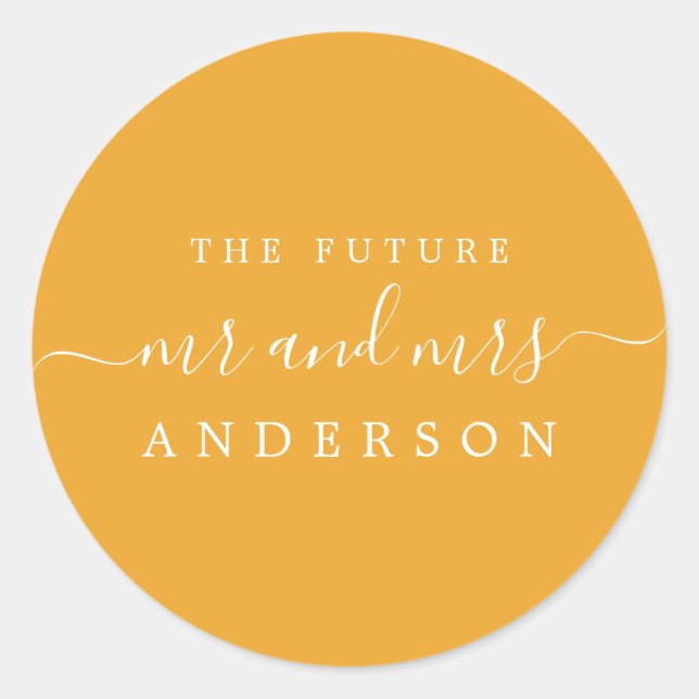 Adesivo O Futuro do Script Chic Sr. Mellow Yellow Wedding (Frente)