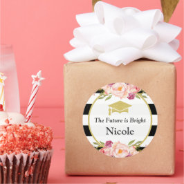 Adesivo O futuro é brilhante | Favor do Formando Floral