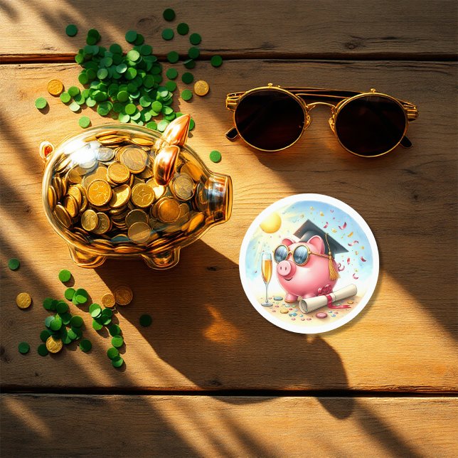 Adesivo O Futuro é Brilhante Formatura em Finanças (The Future is Bright Finance Graduation Classic Round Sticker)