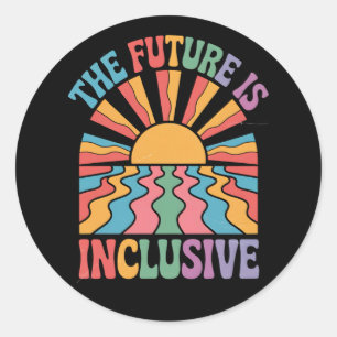 Adesivo O Futuro É Inclusivo LGBTQ Rainbow Pride Retro