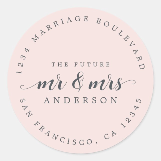 Adesivo O futuro Sr. Script Pastel - Endereço de Regresso  (Frente)