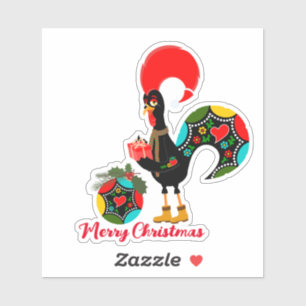 Adesivo O Galo Português com Presente de Natal