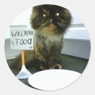 Adesivo O Gatinho De Pity Purgará Para A Comida