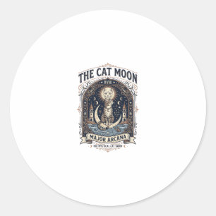 Adesivo O Gato Carta de Tarot do Gato Lua Arcano Maior Vin