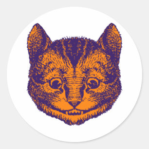 Adesivo O gato de Cheshire cobriu a laranja roxa