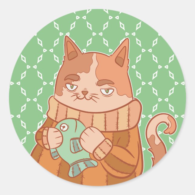 Adesivo O Gato e Peixe (Frente)