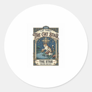 Adesivo O Gato Estrela Carta de Tarot Gato Arcanos Maiores