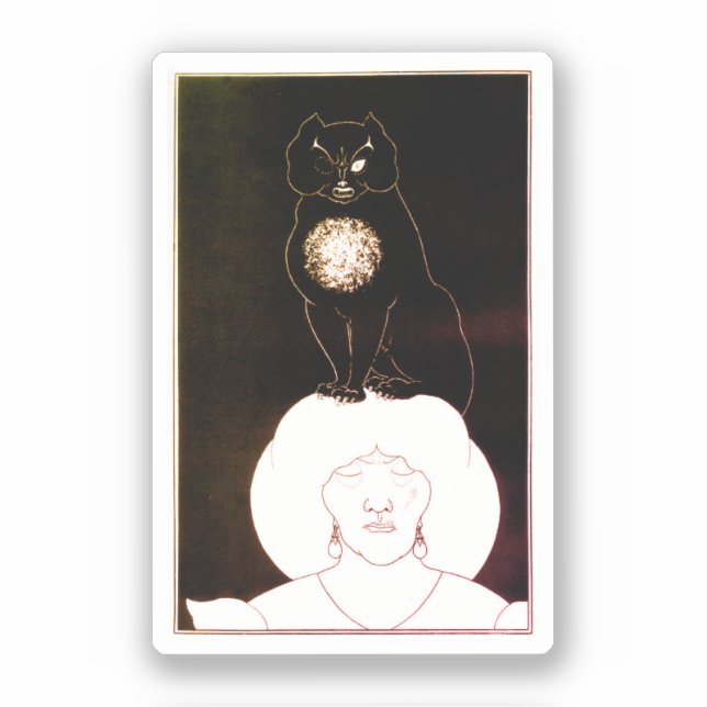 Adesivo O Gato Negro, Aubrey Beardsley (Frente)