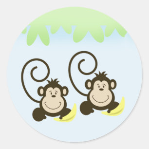Adesivo O GÊMEO PARVO MONKEYS selos do envelope - azul