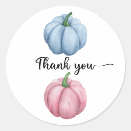 Adesivo O gênero da abóbora revela o seu obrigado