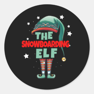 Adesivo O Gnome Natal do Snowboard Pajama - Snowboar