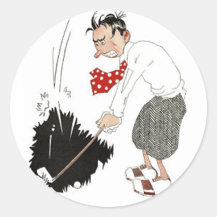 Adesivo O golfe do vintage ostenta o humor, jogador de
