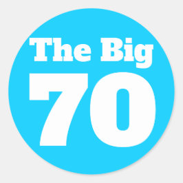Adesivo O grande aniversário azul de 70 brilhantes