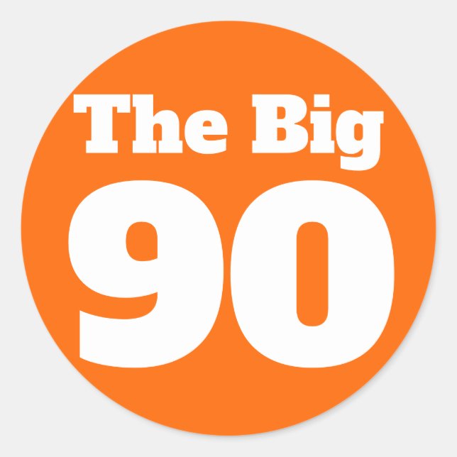 Adesivo O Grande Aniversário de 90 Laranja (Frente)