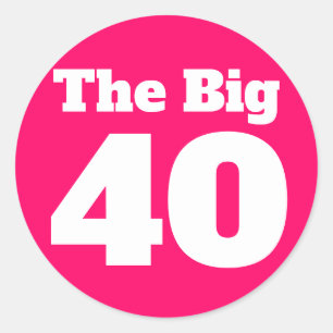 Adesivo O Grande Aniversário Rosa de 40 anos