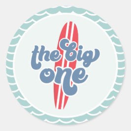 Adesivo O Grande primeiro aniversario de Praia de Um Surf