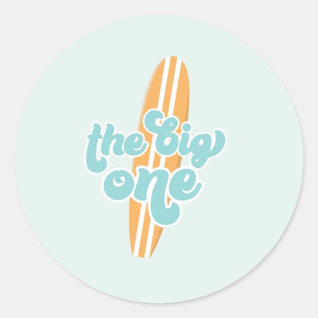 Adesivo O Grande primeiro aniversario de Praia de Um Surf (Frente)