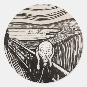 Adesivo O Gritar (1895) Edvard Munch Woodcut Fine Art