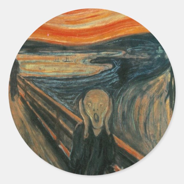 Adesivo O Gritar, Edvard Munch. Trabalho de arte de pintur (Frente)