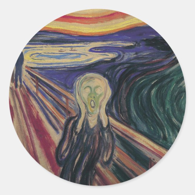 Adesivo O Grito de Edvard Munch, Expressionismo Vintage (Frente)