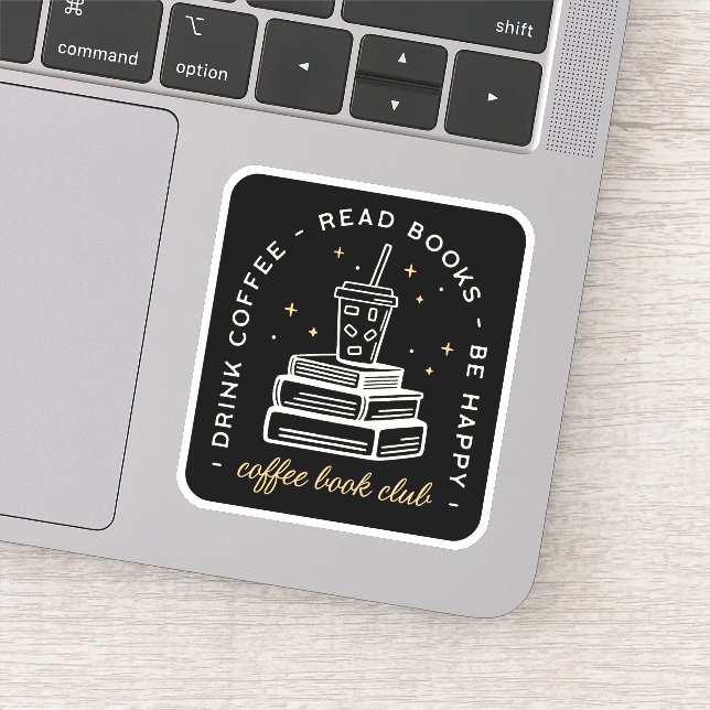 Adesivo O grupo de leitura de café de livro cita estética (Detalhe)