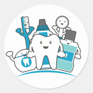 Adesivo O grupo limpo dos dentes
