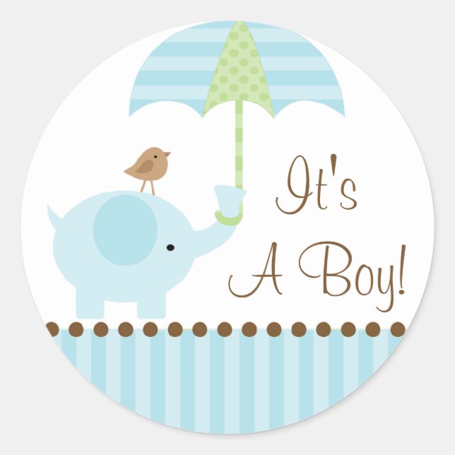 Adesivo O guarda-chuva do bebê elefante é um punhal (Frente)