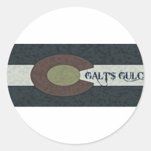 Adesivo O Gulch de Galt - design combinado branco e azul