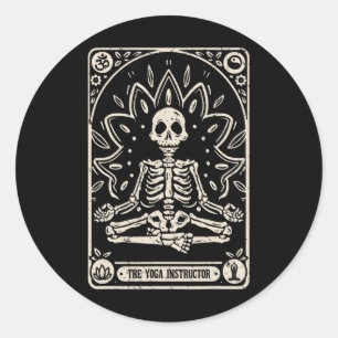 Adesivo O Halloween da Carta de Tarot do Instrutor de Yoga