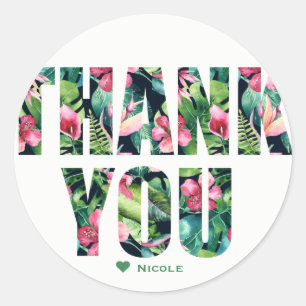 Adesivo O hibiscus floral tropical sae OBRIGADO havaiano