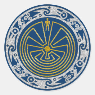 Adesivo O homem no mastro - ouro ornamentado prata