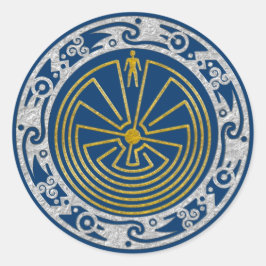 Adesivo O Homem no Maze - Ouro de ornamento prata