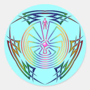 Adesivo O Homem no Maze - Tatuagem Tribal colorida