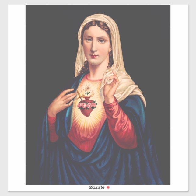 Adesivo O Imaculado Coração de Maria (Folha)