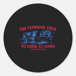 Adesivo O impulso feminino de olhar para vacas eu as amo c