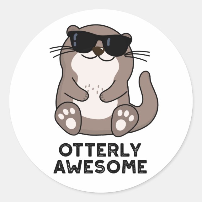 Adesivo O Incrível Funny Animal Otter Pun (Frente)