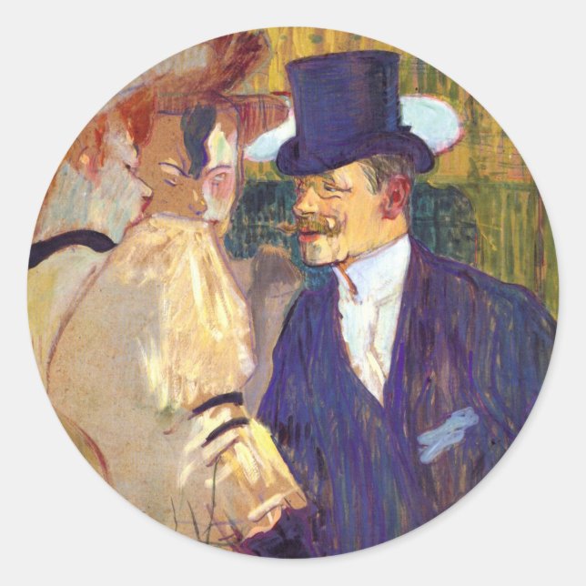 Adesivo O inglês de Toulouse Lautrec, Vintage Art (Frente)