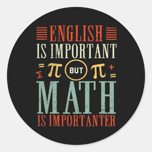 Adesivo O Inglês É Importante, Mas A Matemática É Muito En (Frente)